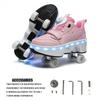 2025 NEU Rollschuhe mit LED 4 Räder Verformbar Einziehbar Rollschuhe Sneakers Skaten Parkour mit Rädern für Mädchen Jungen