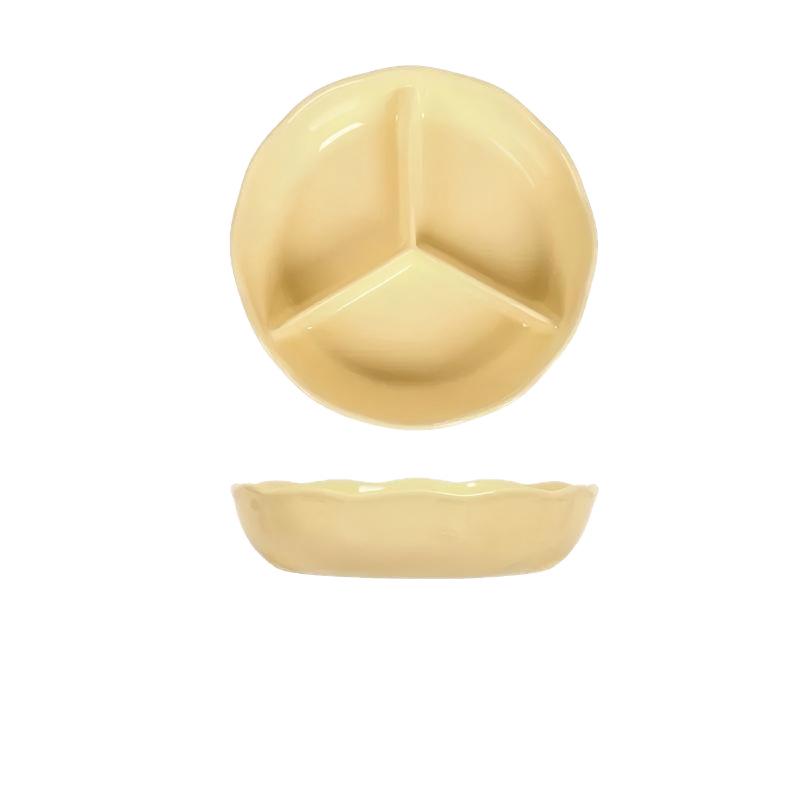 Ceramic Three-Compartment Plate for Adult Portion Control - Large Capacity, Deep Design for Weight Loss and 211 Fat Loss.