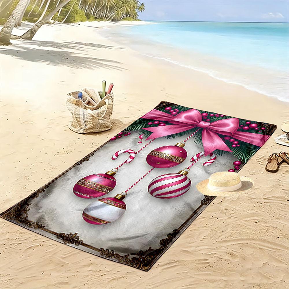 Glowing festive ornaments harmony Print beach towel, quick drying, suitable for travel, outdoor sports, jogging, the beach and swimming, gift