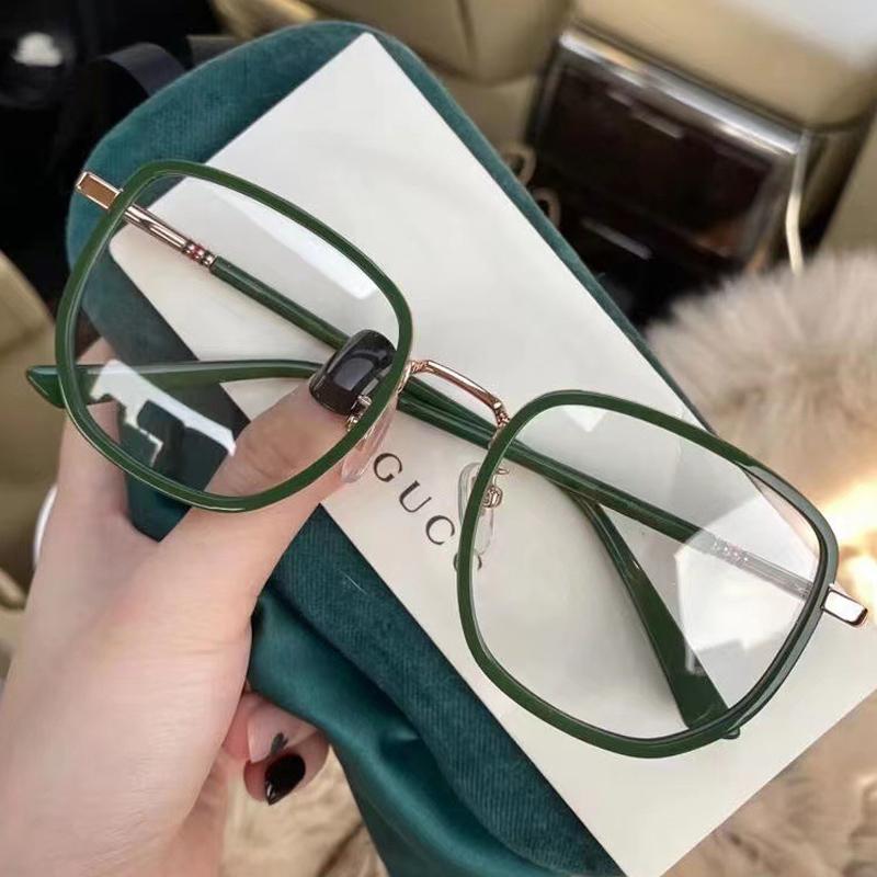 2Pcs Oversized Square Myopia Glasses Women Men Fashion Block Blue Light Prescription Nearsighted Optical Glasses