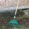 Garden Rake with Long Wooden Handle for Lawn and Leaves