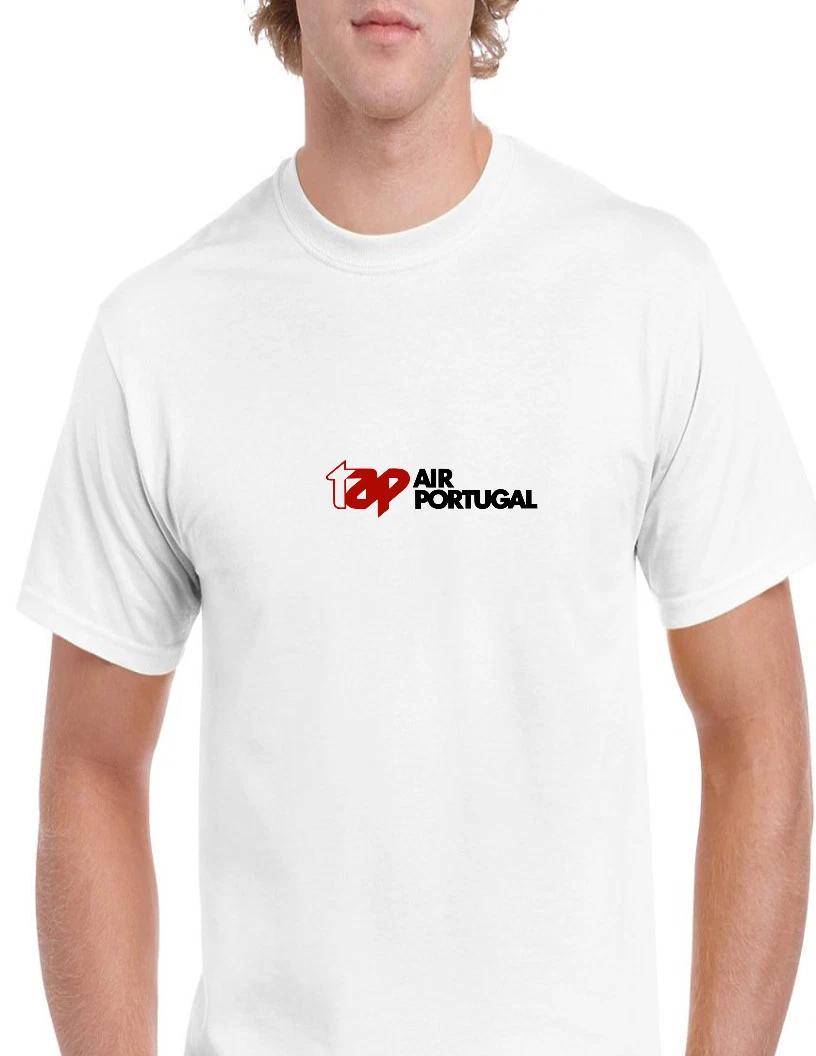 TAP Air Portugal Red Black Vintage Logo Portuguese Airline White T-Shirt S