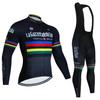 2026 Professioneel Lange Mouwen Wielrenshirt & Gewatteerde Korte Broek Set voor Mannen, Sneldrogend, Reflecterend, Ademend Fietskleding voor Mannen
