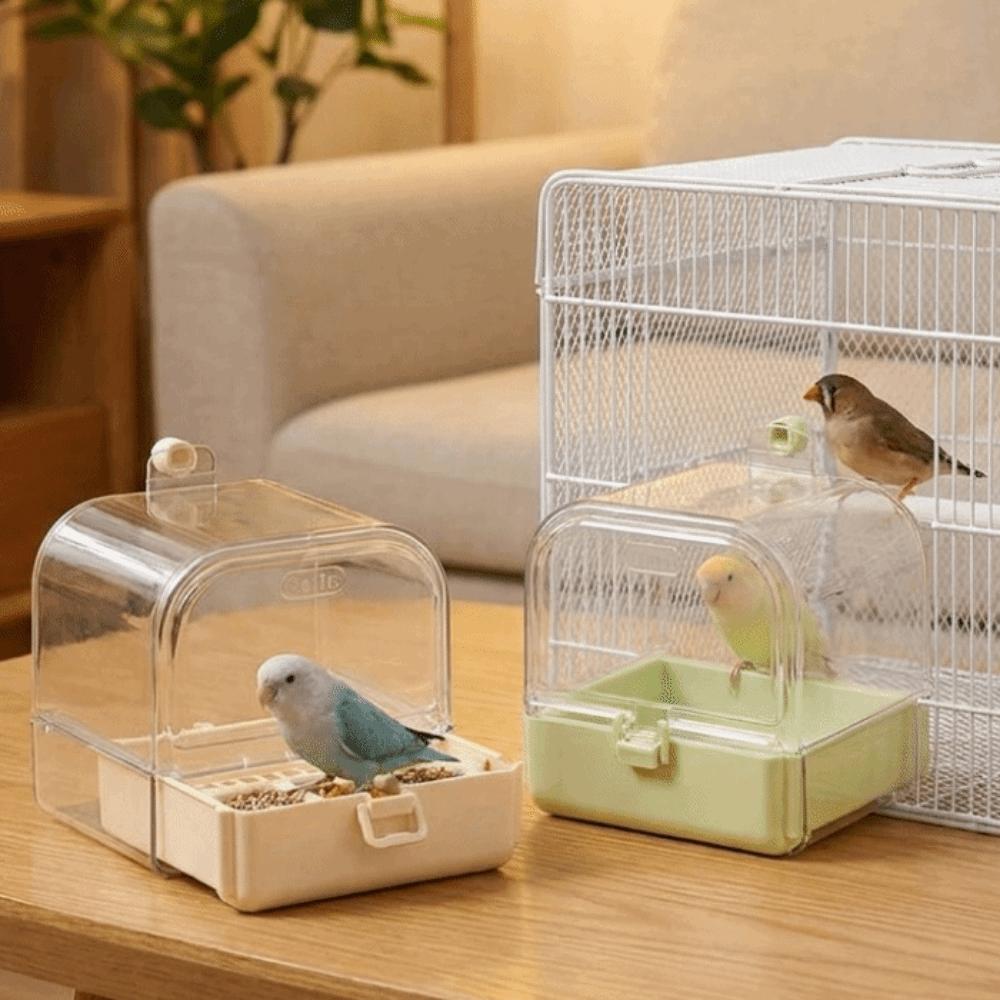 Large Capacity Hanging Bird Bath Wall Mounted Bird Feeder Parrot Shower Filtering Myna