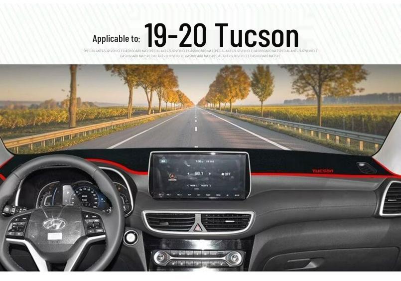 Hyundai Tucson Dashboard Anti-Glare Sunshade Pad - Interior Heat Insulation & Sun Protection 