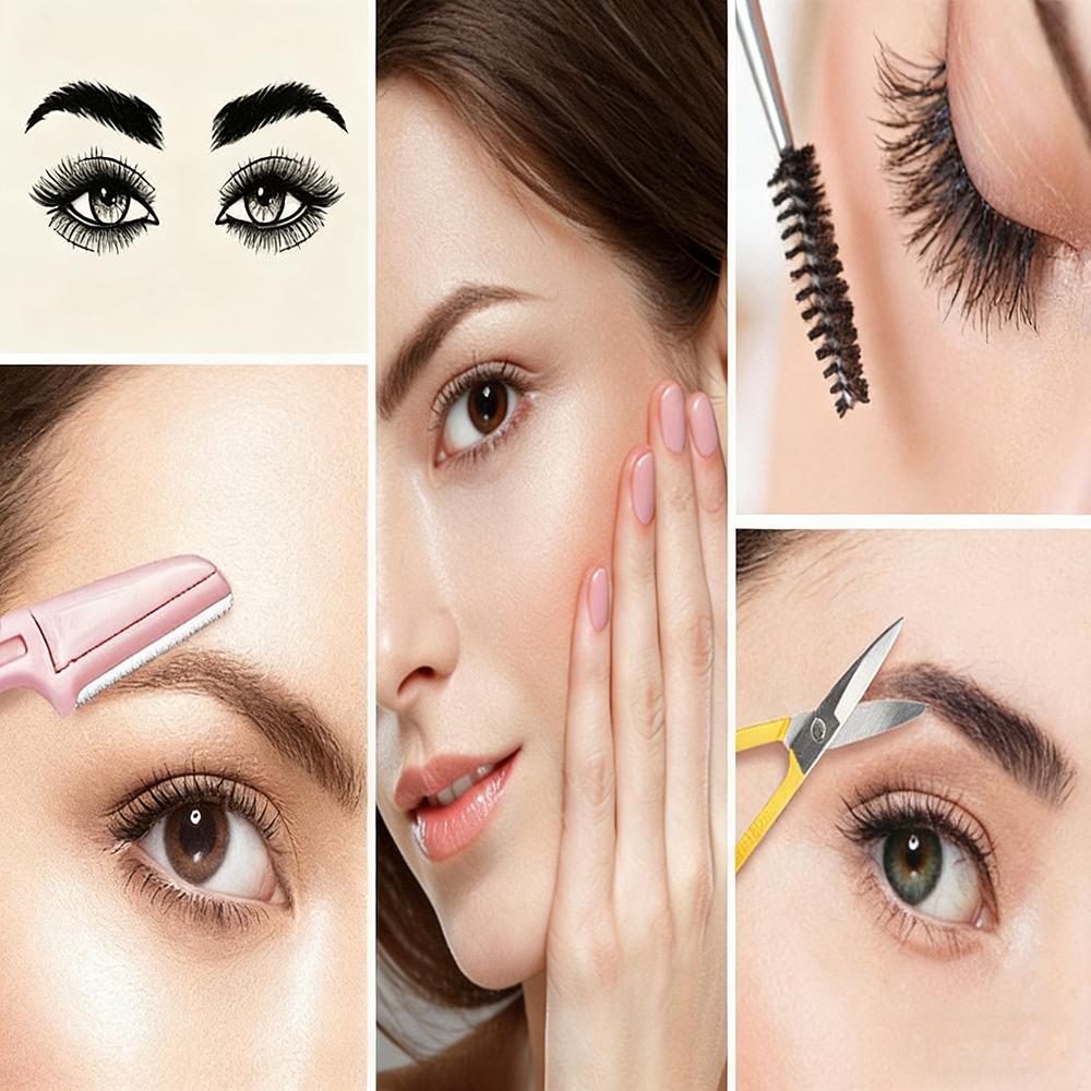 6pcs stainless steel Eyebrow Tweezers Set Professional Makeup Tools for Eyebrow Grooming Eyelash Extension False Eyelashes Clip