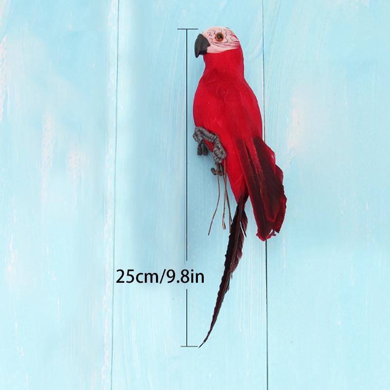 

1Pc 25/35cm Handmade Simulation Parrot Creative Garden Prop Decoration DIY Lawn Figurine Ornament Animal Bird Feather 25cm красный