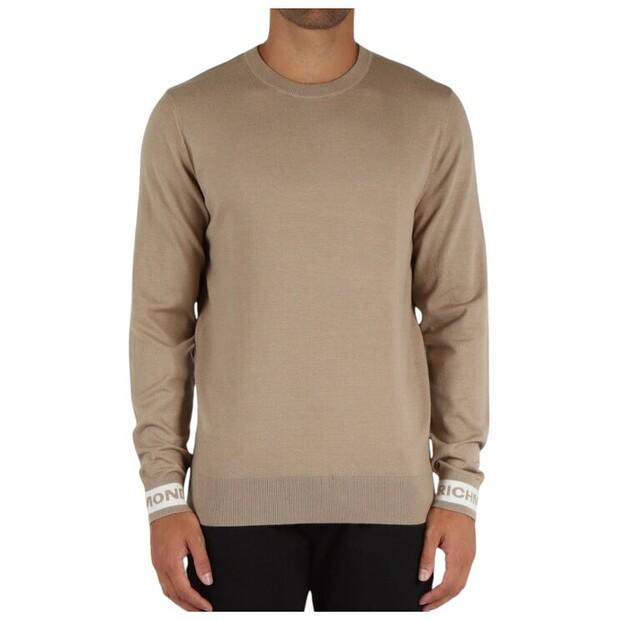 

Свитер Richmond X maglia uomo di colore beige con logo sui polsi EU XL