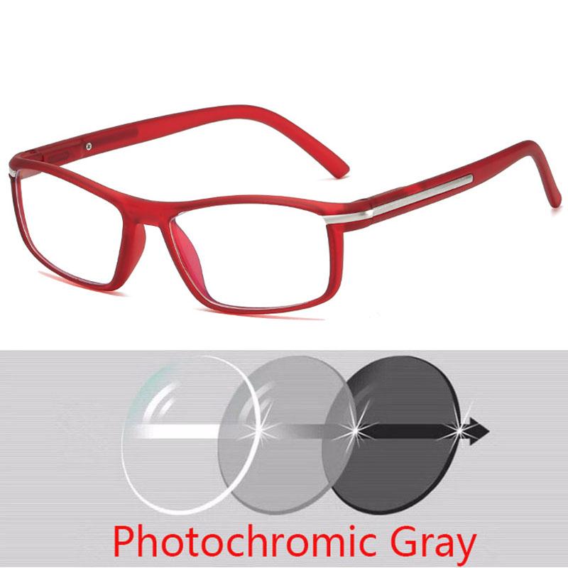 Солнечные фотохромные очки для близорукости Мужские Готовые Квадратные Хамелеон Линзы Очки по рецепту 0 -0 . 5 -0 . 75-1.0-2To-6 0
