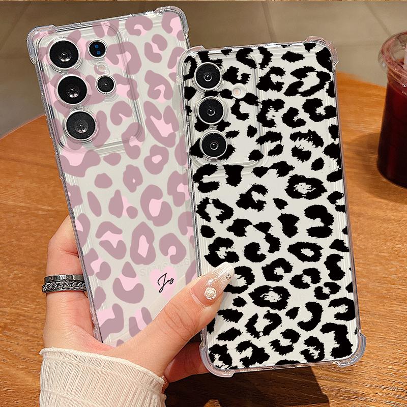 Leopard Print Patterned Phone Case For Samsung Galaxy S26 S25 S24 S23 Ultra S22 Plus S21 S24 S25 FE Clear Shockproof Soft Cover