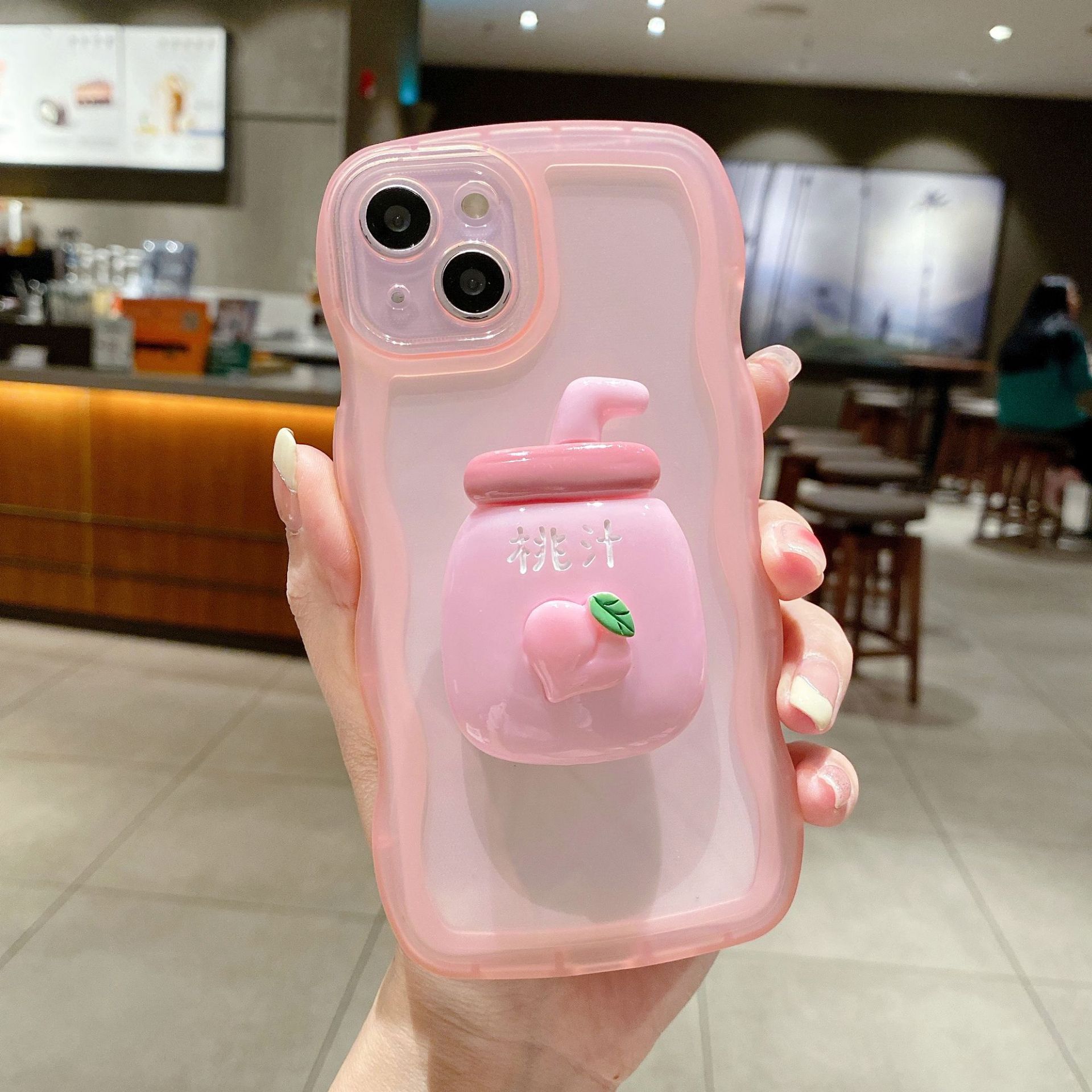 

Apple 15 Mobile Phone Case for Women with High Value IPhone 14pro Beverage Stand Anti Fall Protection Case Apple 12