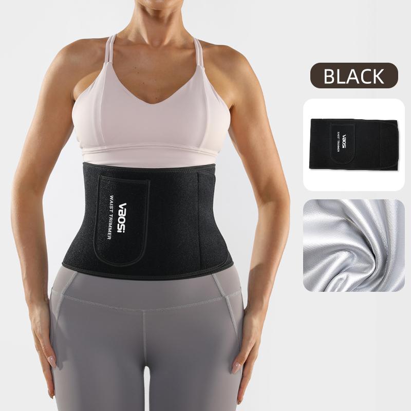

Vbosi Adjustable Waist Trainer Neoprene Body Shaper for Men Women Slimming Sweatbands Durable Fitness Waist Trimmer L чёрный