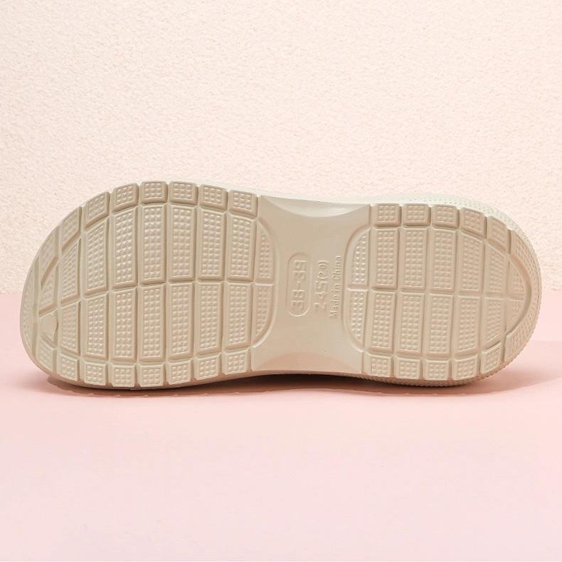 Women Spring Solid Color Soft Soled Cross Hole Outdoor Slippers Summer Casual Thick Bottom Anti Slip Beach Sandals Shoes 36-41