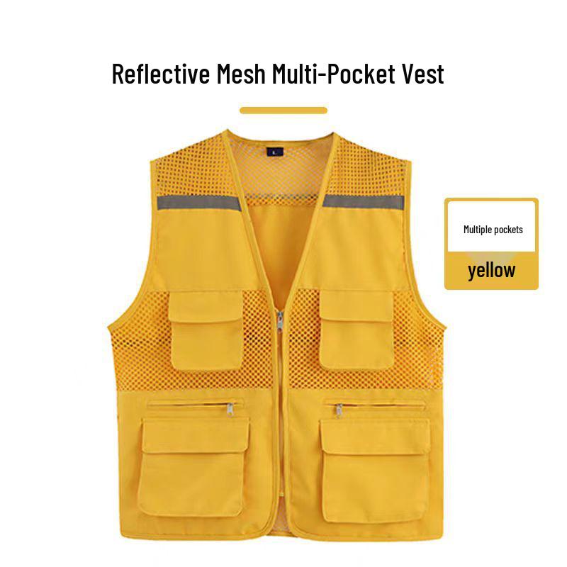 Children's Custom Multi-Pocket Mesh Activity Vest with Logo for Summer