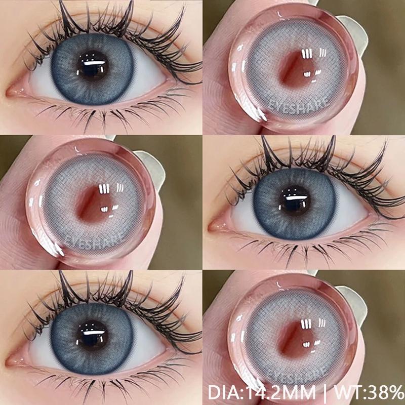 AMARA Neue farbige Kontaktlinsen für die Augen, 1 Paar, natürliche graue Linsen, braun gefärbte Pupillen, jährliche modische Beauty-Kontaktlinsen