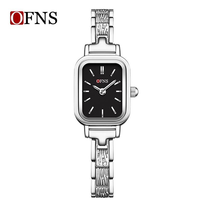 OFNS Women s Gold Quartz Watch: Elegant, Waterproof, Lightweight, Vintage Style with Alloy Strap.