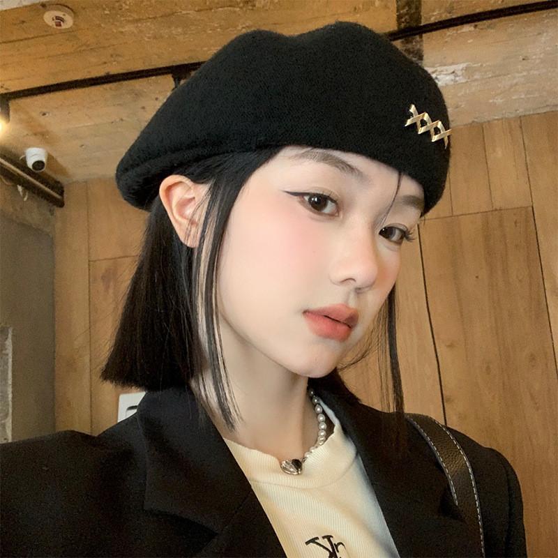 Beret Hat For Women Autumn Winter Wool Feel Breathable Classic Style For Casual Wear