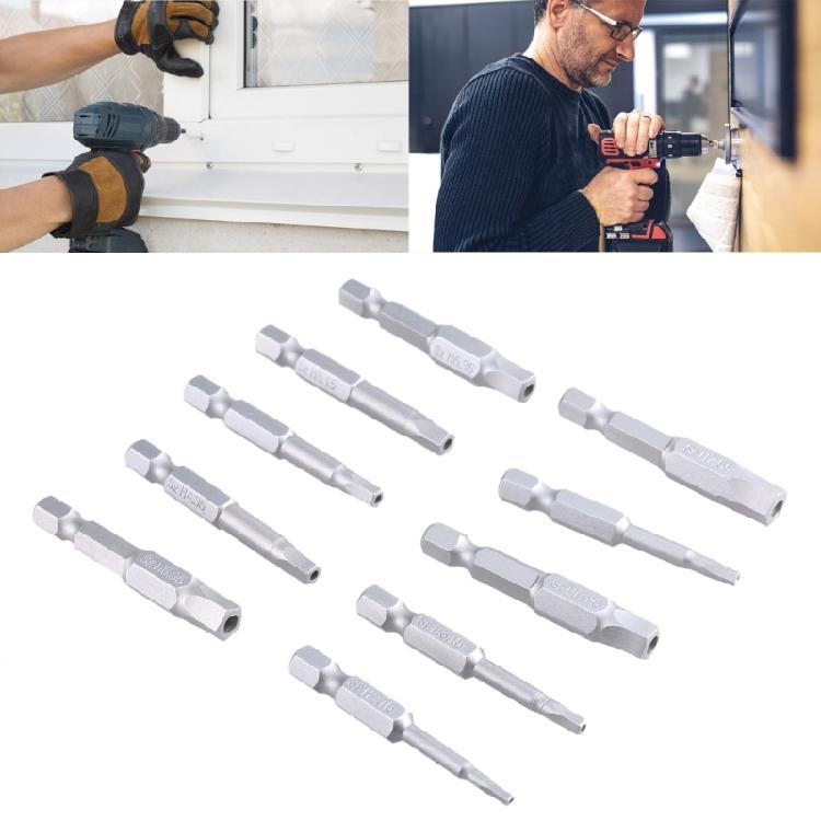 Pentagonal Head Screwdriver Bit Set Strong Magnetic Suitable for Various Repairs 2.15-7.55 10PCS Different Size