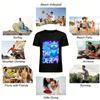 Derpy Blue Cat Print T-shirt Unisex Trendy Street Style Casual Short Sleeve Top Pure Cotton T-shirt
