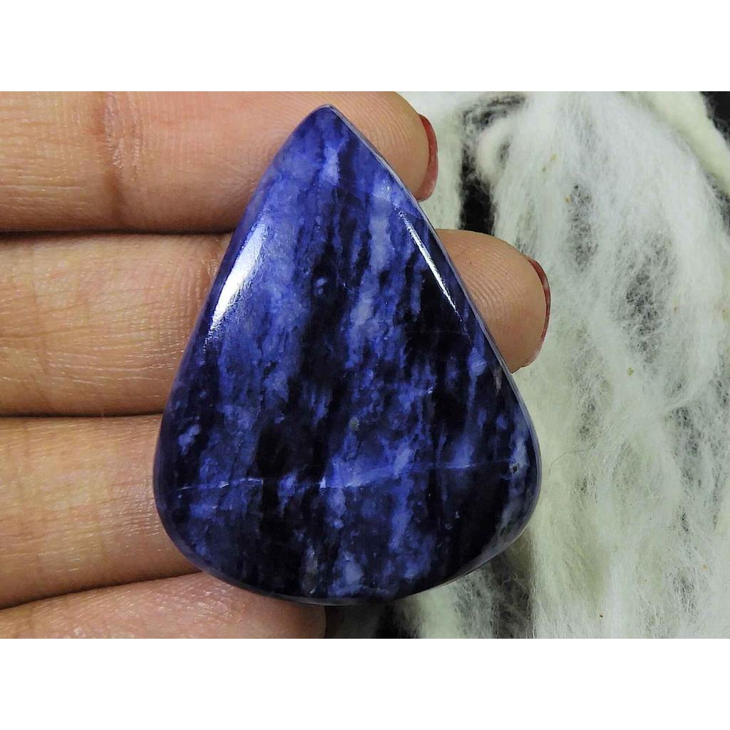45Cts. Natural Sodalite Pear Crystal Mineral Cabochoh Loose Gemstone 29X36MM SK-2869
