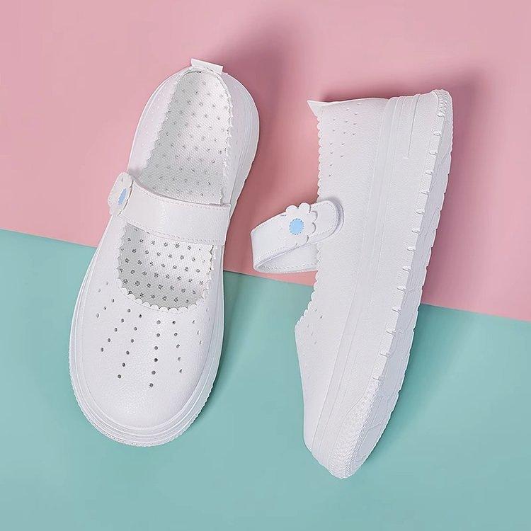 

Cave nurse shoes women s 2025 summer new breathable hollow soft sole non-slip one-pedal single shoes medical white shoes 35