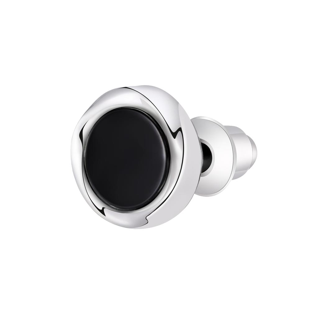 Vnox Simple Mobius Circle Round Stud Earrings for Men Boys, Unisex Small Black Acrylic Earrings, Daily Accessory Jewelry
