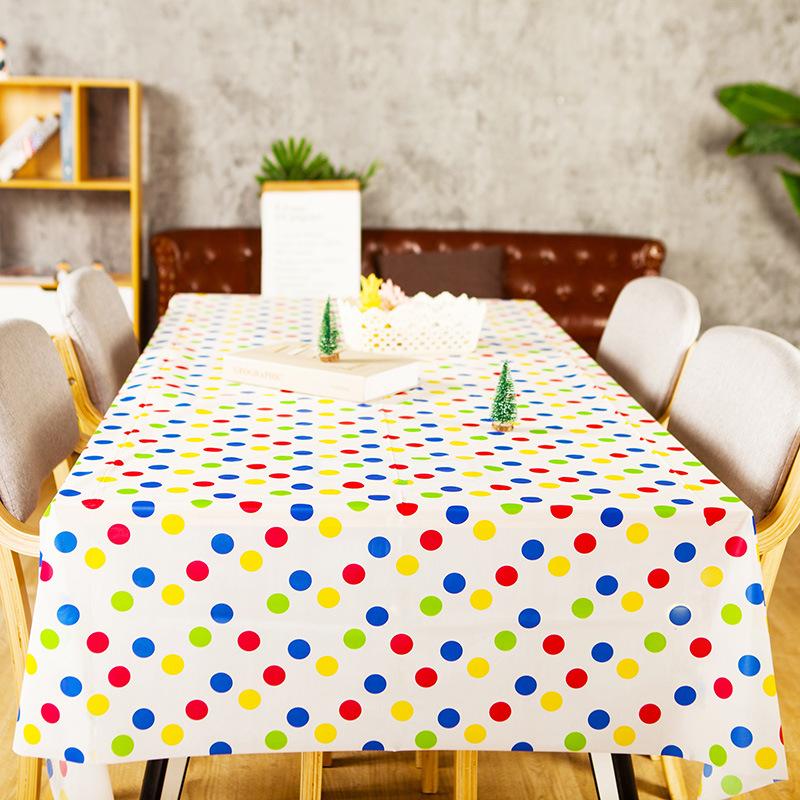 Disposable PEVA Cartoon Balloon Tablecloth - Oil-Proof, Thickened for Birthdays & Kindergarten Parties