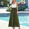 Ladies' Plaid Printed Summer Casual and Fashionable Sleeveless Long Dress