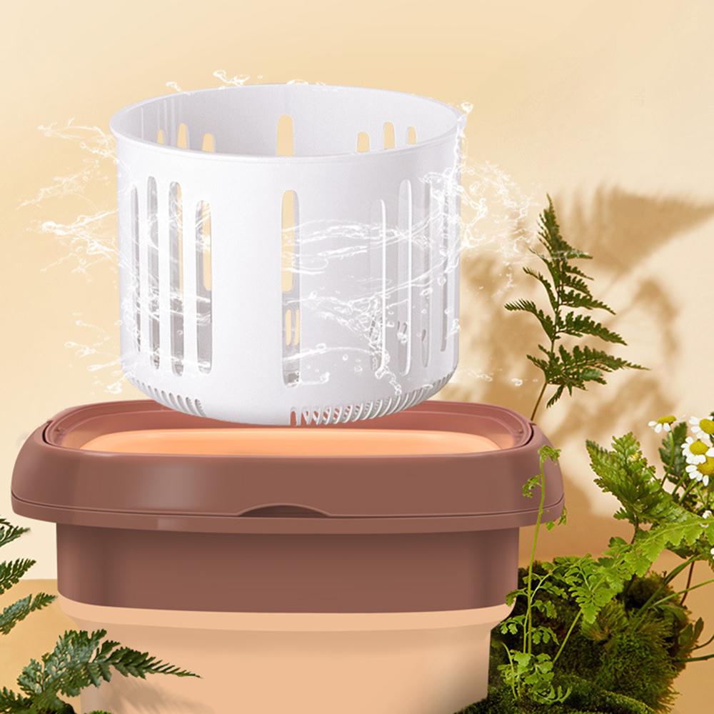 New Folding Washing Machine Portable Mini Socks Underwear Cleaning Machine Chocolate Color Home Appliance