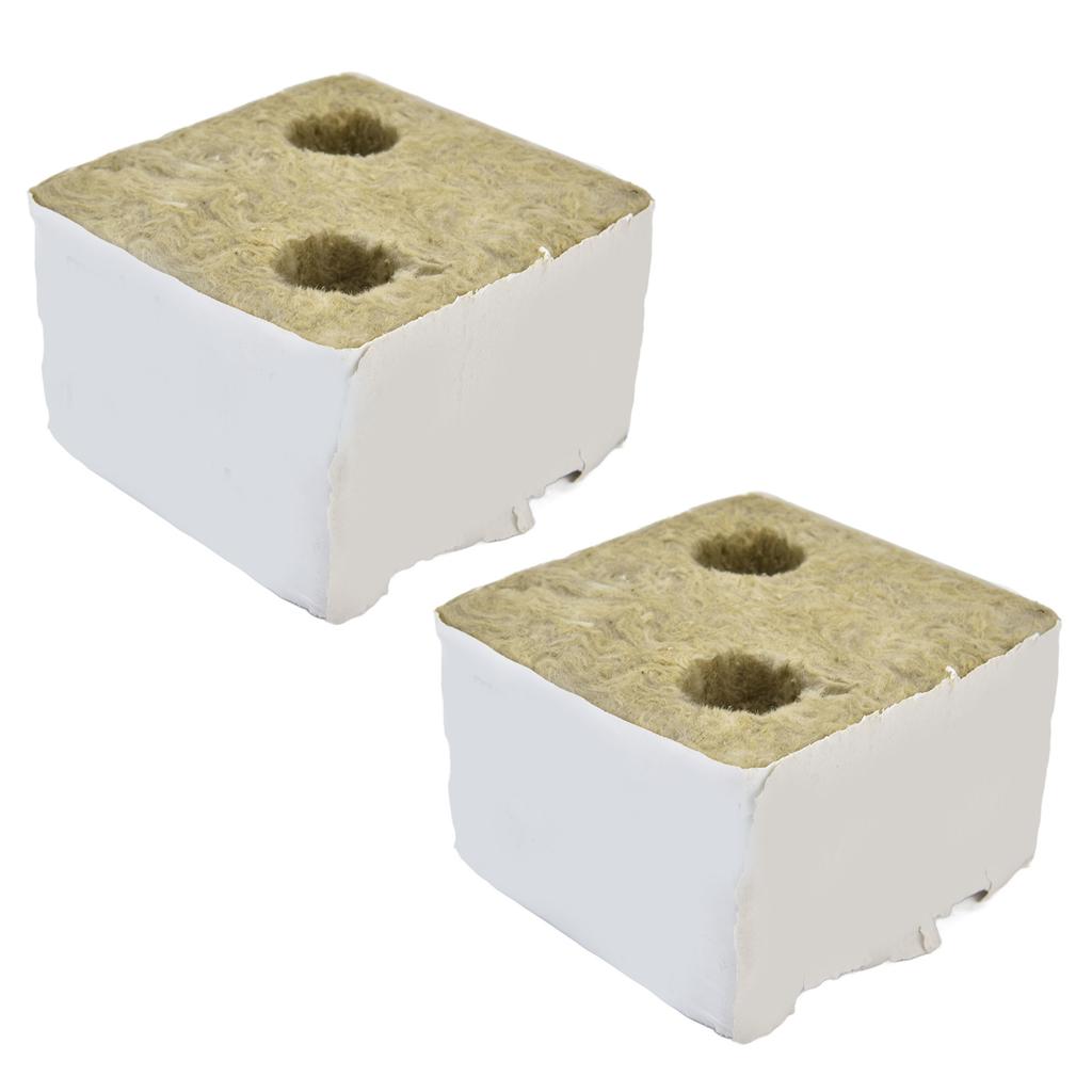 12pcs Grow Block Fast Absorption Mini Double Hole Cultiwool Rockwool Hydroponic Planting Block for Hydroponics