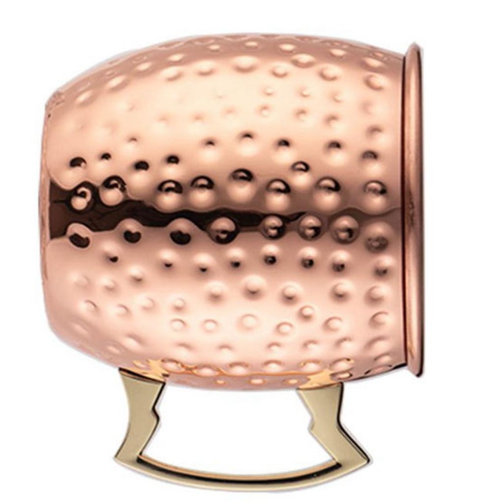 2Pcs 530ML Elegant Hammered Point Cup Copper Plated Stainless Steel Hammer Point Mug for Cocktail