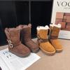 Kids' Retro Snow Boots with Plush Lining & Leather Belt - Winter 2025 Korean Style for Girls