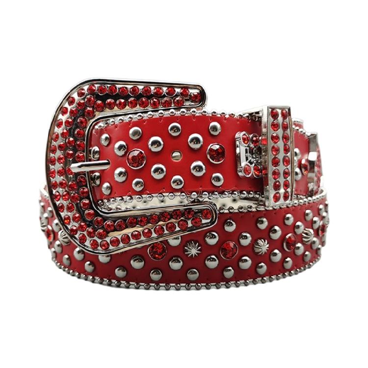 Exaggerated Rhinestone Waist Belts for Adult Pin Buckle Belt for Jeans Waistband