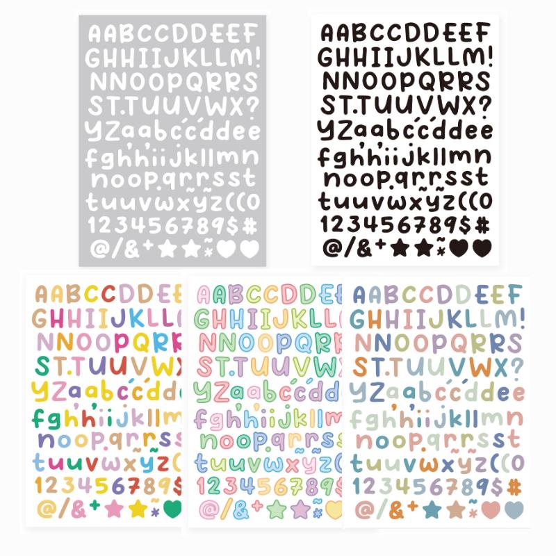 5/15Pcs Colorful Alphabet Number Stickers Waterproof DIY Greeting Card Handbook Scrapbook Decorative Letter Stickers 0.5-inch