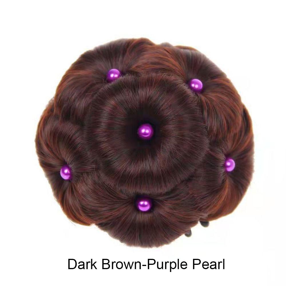 

Цветок Кольцо Пучок Девять Цветов Волосы Жемчуг Кудрявый Шиньон Стильный Синтетический Пучок Волос Женщины Style 18