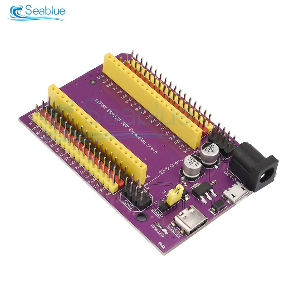 

ESP32 ESP32S 38-контактна плата розширення FR-4, оснащена CP2102, для плати розробки ESP32-DevKitC-32 ESP-WROOM-32, TYPE-C MICRO USB фіолетовий