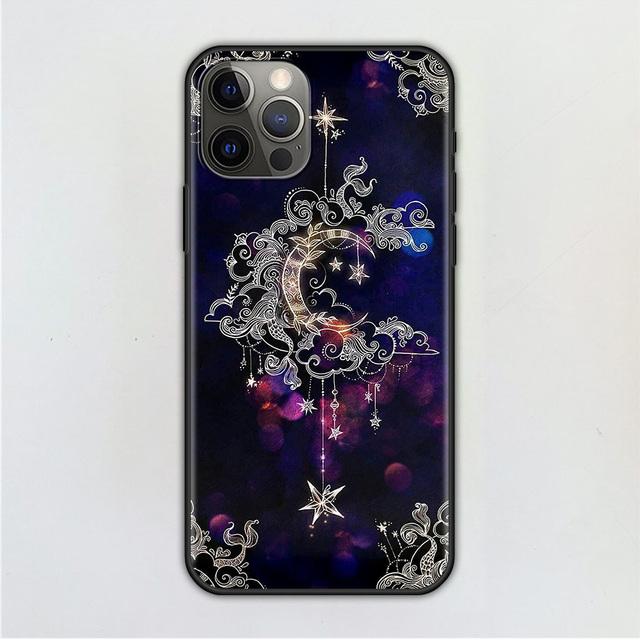 Handyhülle für iPhone 14 12 Mini 11 Pro X Xs Max Xr 8 7 6 6s Plus Schwarz TPU Fundas Capa Hamsa Hand Amulett Psychedelic Art