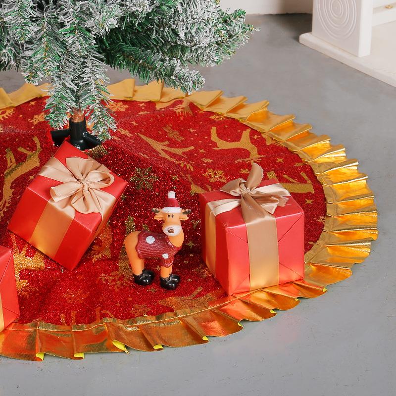 Printed Christmas Tree Dress Snowflake Elk Christmas Tree Mat Scene Arrangement Supplies