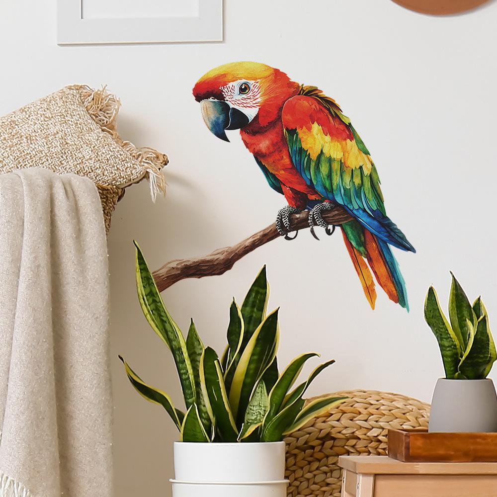 Colorful Parrot Bird Wall Stickers Room Decor Home Bedroom Wall Decals Living Room Bathroom Wall Stickers
