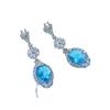 London Blue Swiss Blue Topaz Earrings Inlaid With Zircon Delicate Women'S Ear Jewelry