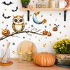Halloween Cartoon Branches Owls Bats Pumpkins Bedroom, Living Room Home Beautification Wall Stickers