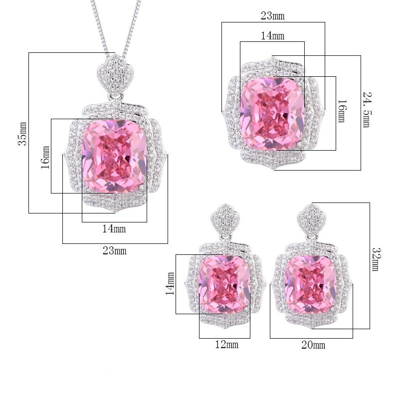 Women's Light Luxury Versatile Set With Inlaid Zircon Pendant Necklace Earrings Ring Set Fashionable And Unique Design Sense Set