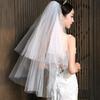 Wedding Tulle Bridal Lace Veil with Bowknot/Floral Trim Elegant Bridesmaids Veil