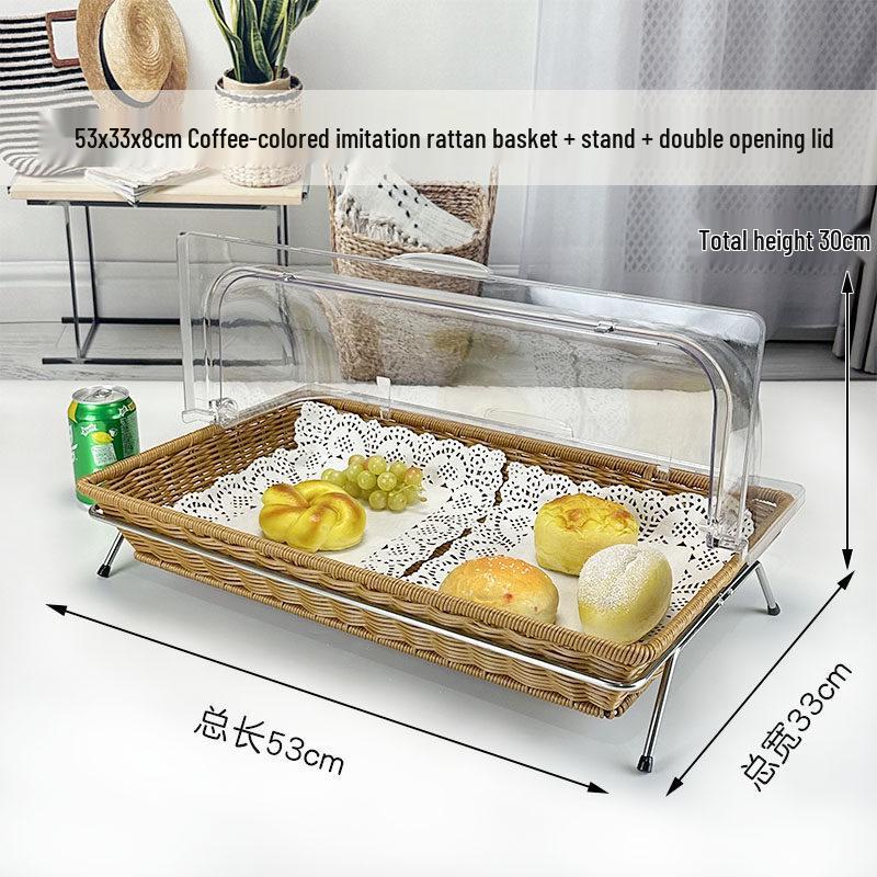 Commercial Imitation Rattan Food Display Basket with Lid