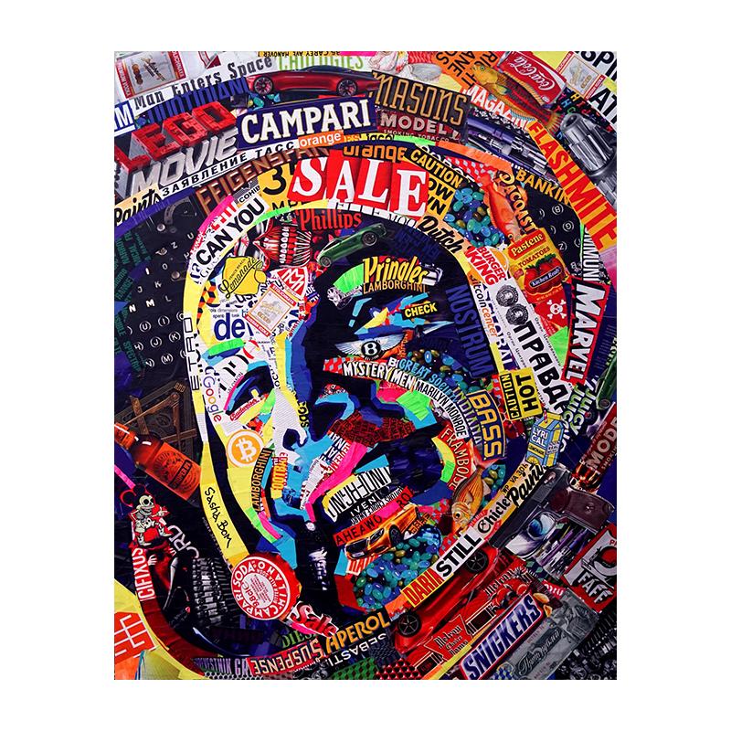 Old Magazine Collage Portrait Painting Print Canvas Poster Modern Abstract Wall Art Colorful Pictures For Living Room Home Decor