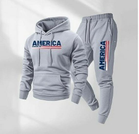 European & American Style Unisex Hoodie Set: Seasonal Plus Velvet Printed Sweatshirt for Sport & Casual Wear