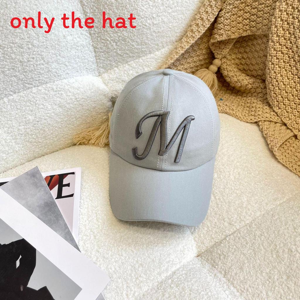 

American Style Embroidered M Letter Baseball Cap With Sun Protection For Casual Wear синій