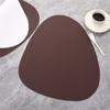 2 PCS Droplet Shape Nordic Originality Dining Table Mats Kitchen Accessories Cup Coaster Waterproof Oil Proof Leather Meal Mat