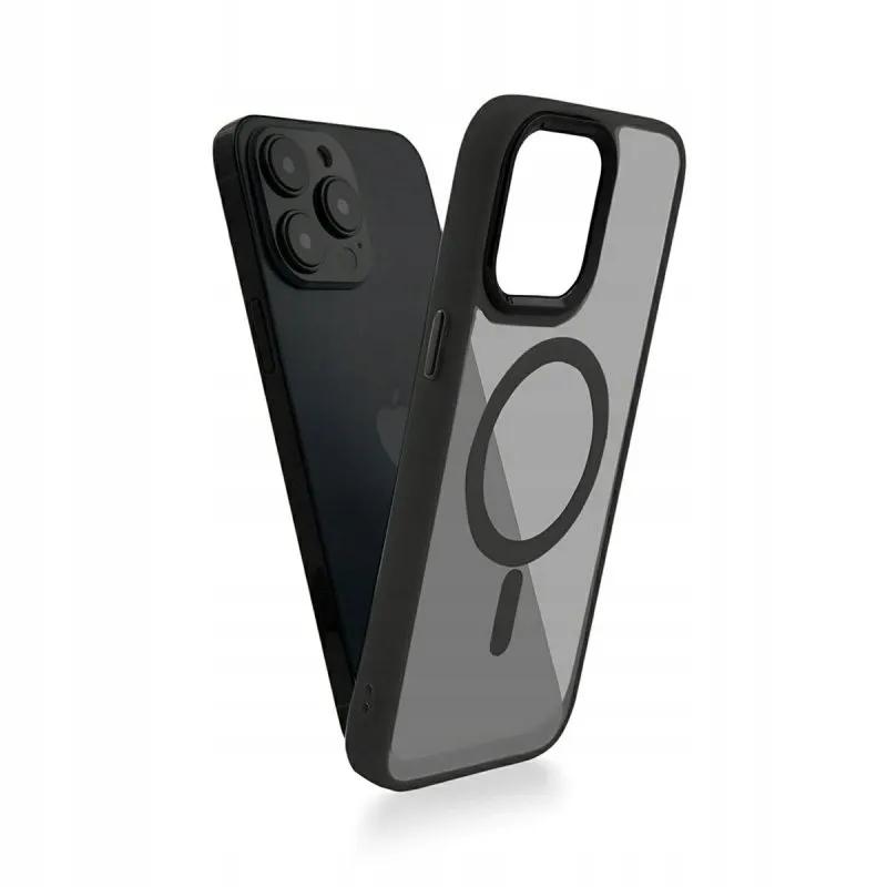 Case for iPhone 15 Pro Max Magsafe Reinforced Black Case + Glass
