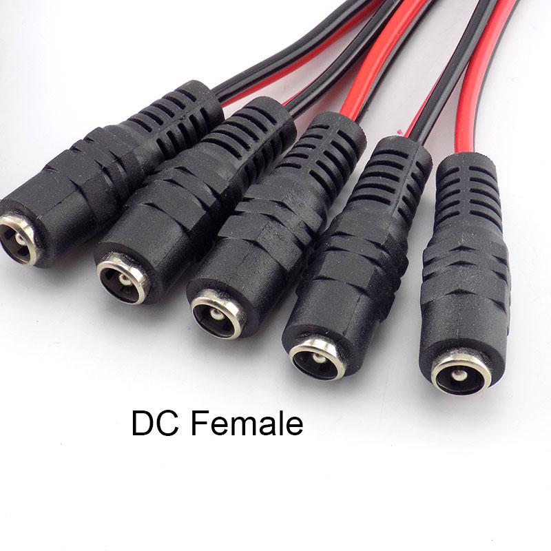 5,5 x 2,1 mm Jack konektory DC napájecí prodlužovací kabel Zásuvkový adaptér pro CCTV kameru LED pásek DC drátový kabel